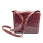 VERSACE Medusa Embossed Leather Shoulder Bag, Women's, Bordeaux