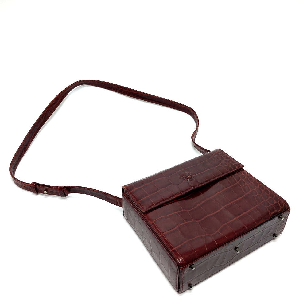 VERSACE Medusa Embossed Leather Shoulder Bag, Women's, Bordeaux