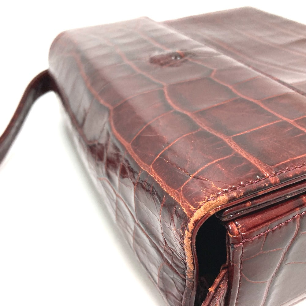 VERSACE Medusa Embossed Leather Shoulder Bag, Women's, Bordeaux