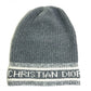Christian Dior Logo D-White Beanie Knit Cap in Wool/Cashmere, Gray, for Women
