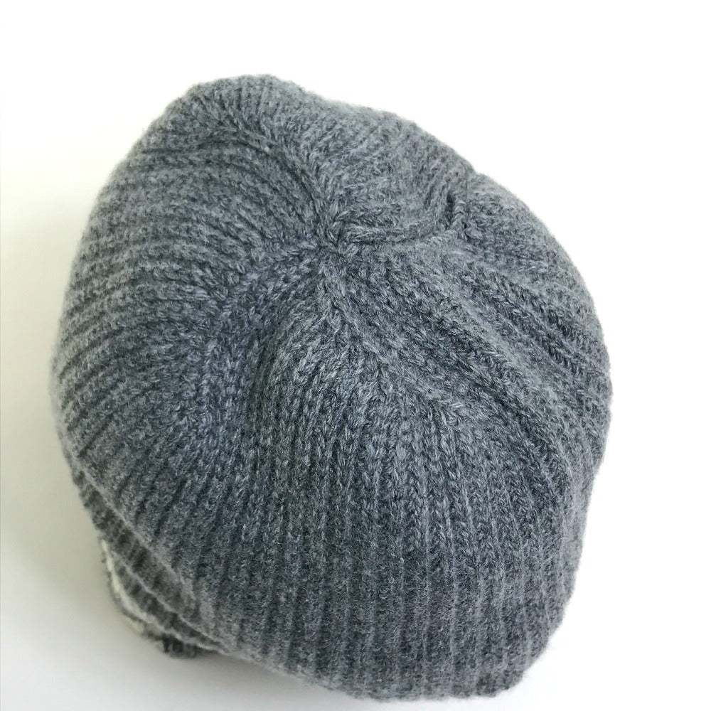 Christian Dior Logo D-White Beanie Knit Cap in Wool/Cashmere, Gray, for Women