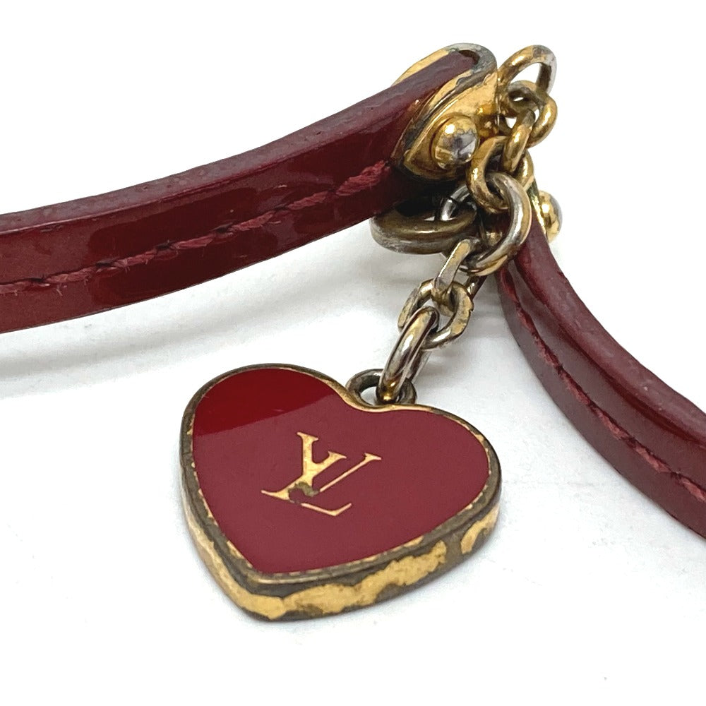 LOUIS VUITTON M6625F LV Logo Commit Bracelet, Enamel, Women's, Pomme d'Amour, Red