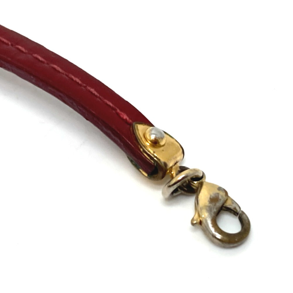 LOUIS VUITTON M6625F LV Logo Commit Bracelet, Enamel, Women's, Pomme d'Amour, Red