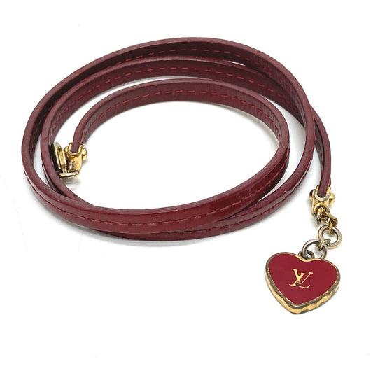 LOUIS VUITTON M6625F LV Logo Commit Bracelet, Enamel, Women's, Pomme d'Amour, Red