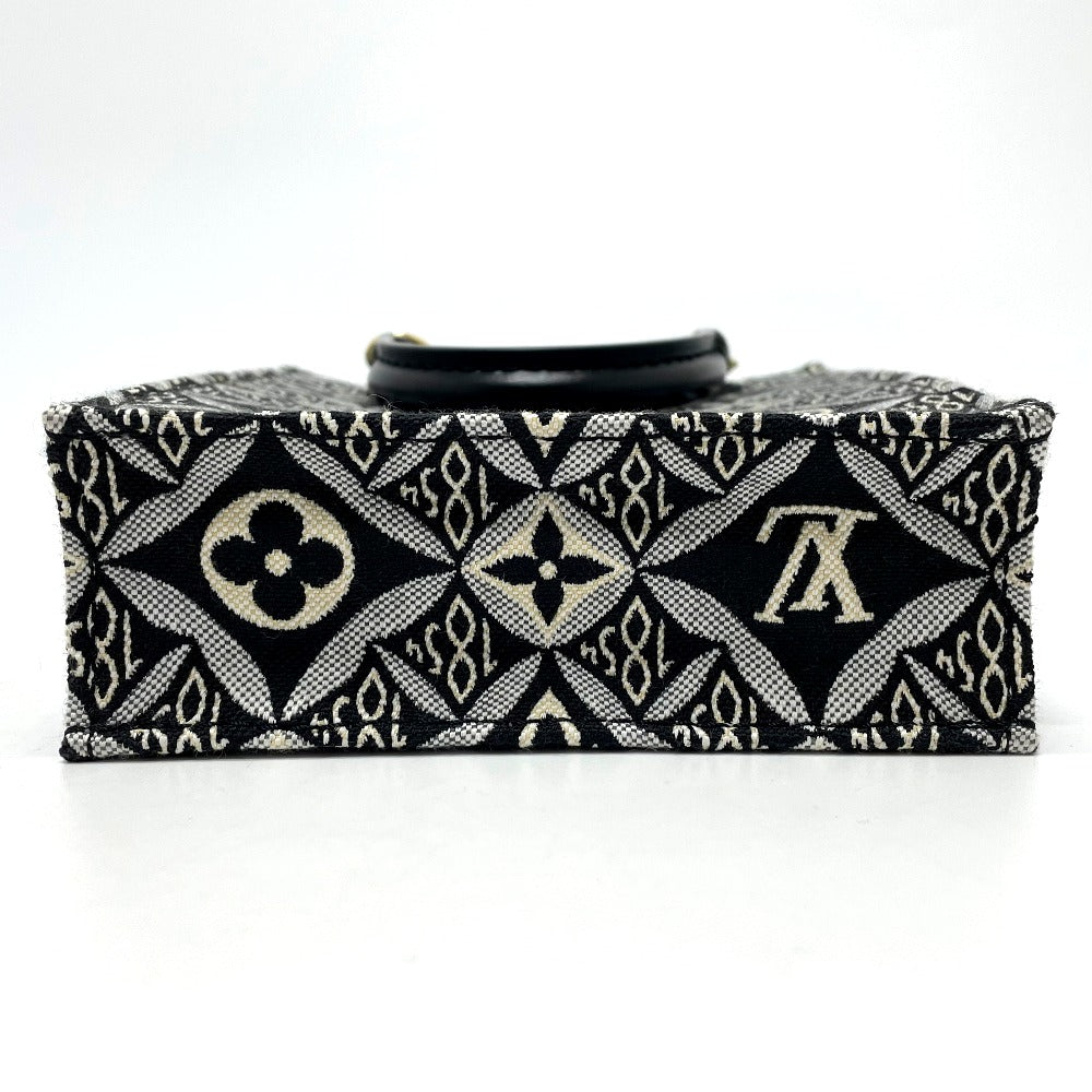 LOUIS VUITTON M80484 Monogram Jacquard Since 1854 Petite Sac Plat 2-Way Handbag, Jacquard, Women's, Black x Blue