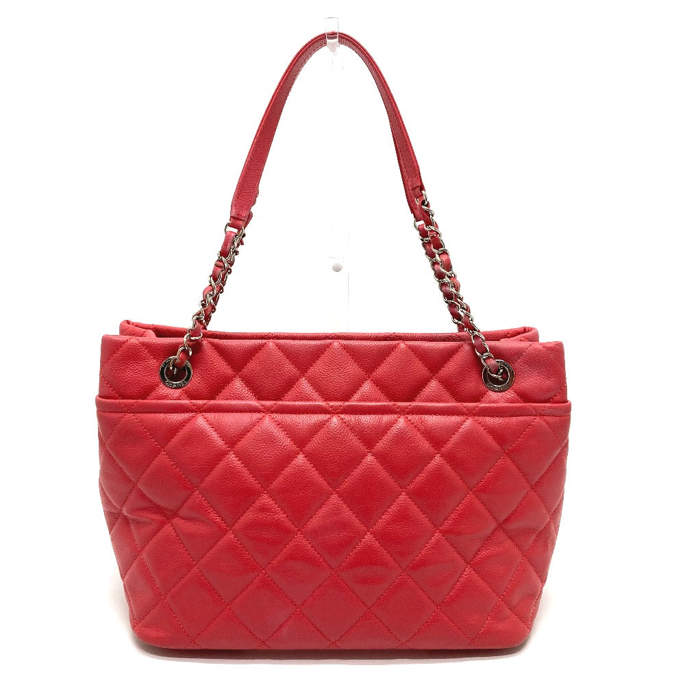 CHANEL A67921 CC ココマーク マトラッセ カバン チェーン トートバッグ キャビアスキン レディース ピンク