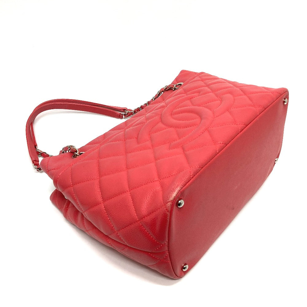 CHANEL A67921 CC ココマーク マトラッセ カバン チェーン トートバッグ キャビアスキン レディース ピンク