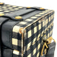 Gianni Versace Medusa Gingham Check Vintage Bag Shoulder Bag Vanity Bag Leather/Canvas Women's Black x White