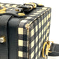 Gianni Versace Medusa Gingham Check Vintage Bag Shoulder Bag Vanity Bag Leather/Canvas Women's Black x White