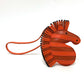 HERMES Zebra GG Savannah Strap Bag Charm by Anjo Milo Women's Cornelian/Orange Poppy/Rouge Serie Orange
