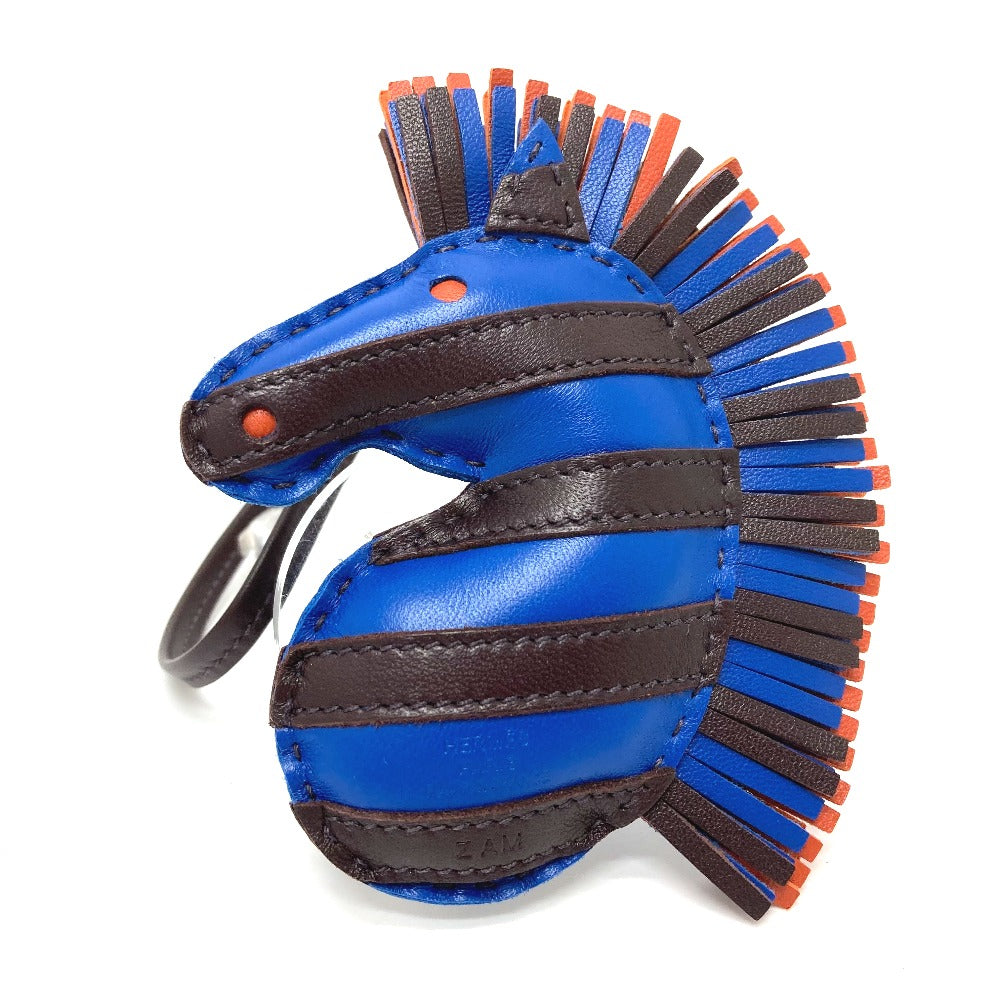 HERMES Zebra GG Savannah Strap Bag Charm by Anjou Milo Women's Blue France/Rouge Serie/Terre Bateau Blue