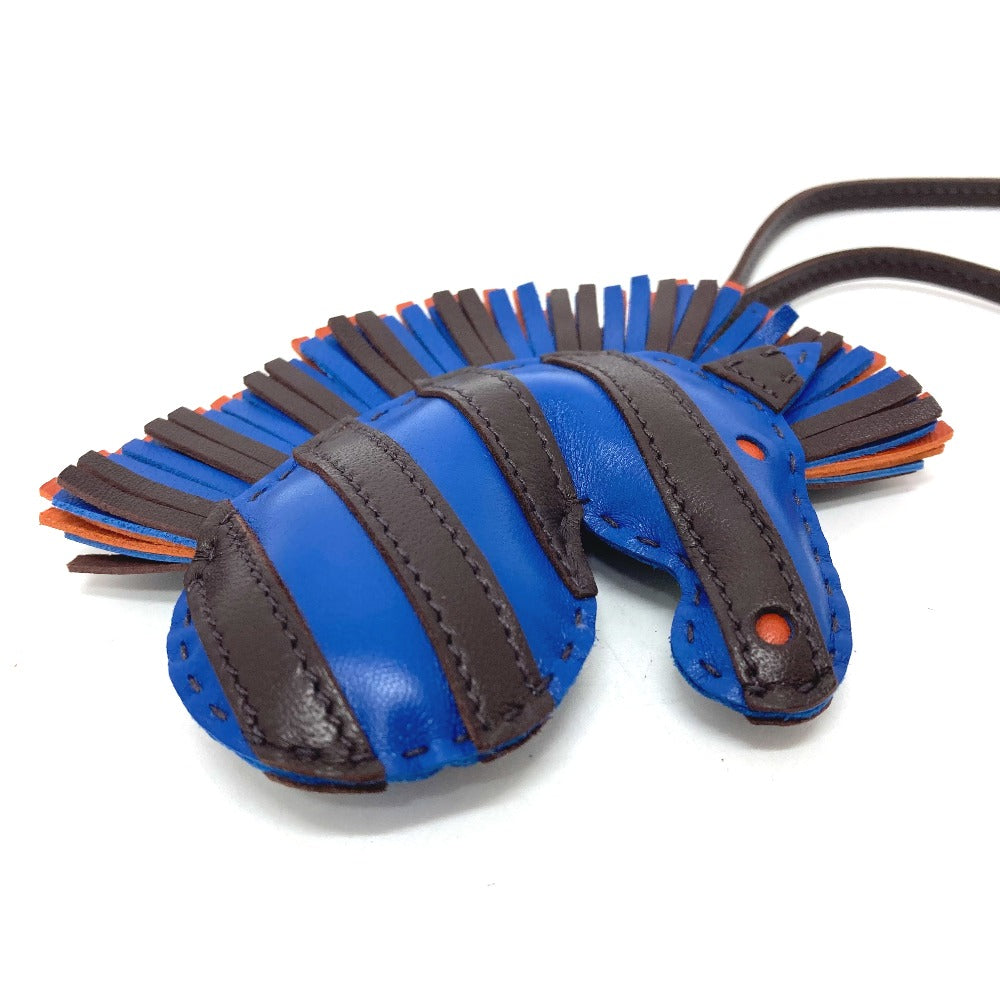 HERMES Zebra GG Savannah Strap Bag Charm by Anjou Milo Women's Blue France/Rouge Serie/Terre Bateau Blue