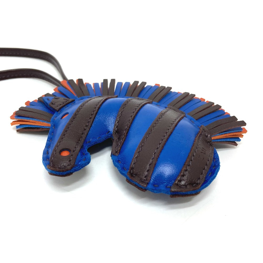 HERMES Zebra GG Savannah Strap Bag Charm by Anjou Milo Women's Blue France/Rouge Serie/Terre Bateau Blue