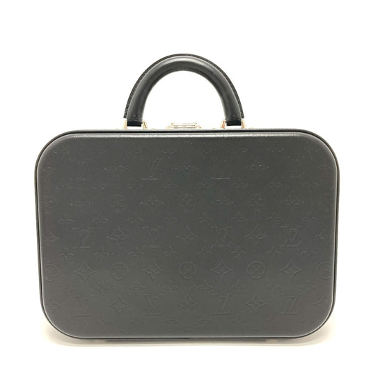 LOUIS VUITTON M92234 Monogram Glace Valisette MM Trunk Handbag in Monogram Glace Leather, Men's, Noir Black