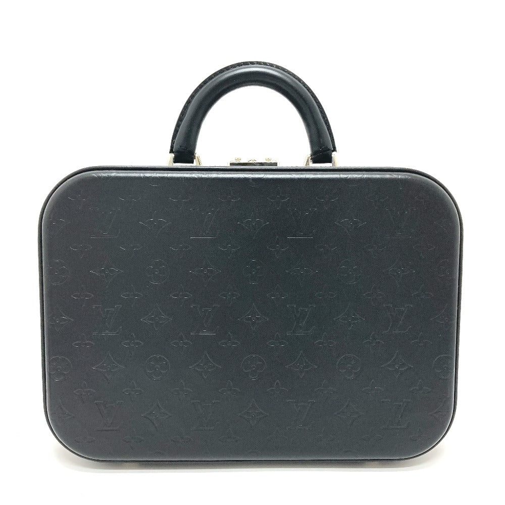 LOUIS VUITTON M92234 Monogram Glace Valisette MM Trunk Handbag in Monogram Glace Leather, Men's, Noir Black