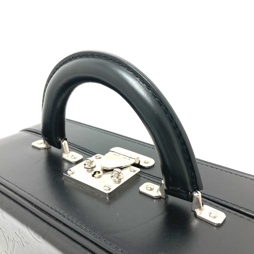 LOUIS VUITTON M92234 Monogram Glace Valisette MM Trunk Handbag in Monogram Glace Leather, Men's, Noir Black