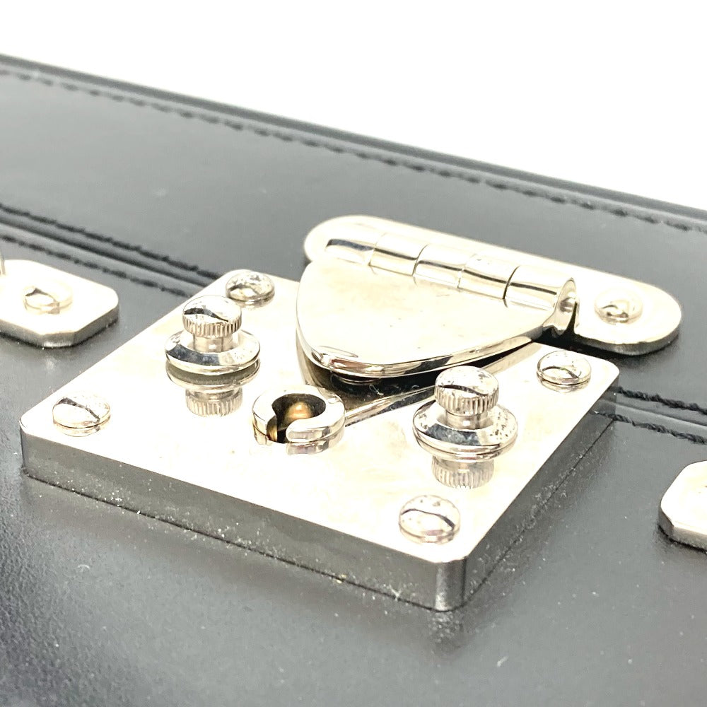 LOUIS VUITTON M92234 Monogram Glace Valisette MM Trunk Handbag in Monogram Glace Leather, Men's, Noir Black