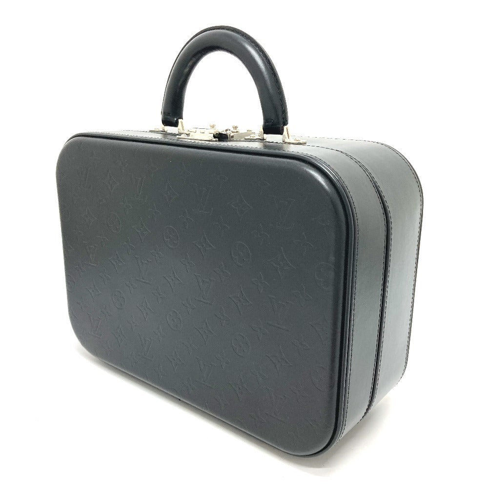 LOUIS VUITTON M92234 Monogram Glace Valisette MM Trunk Handbag in Monogram Glace Leather, Men's, Noir Black