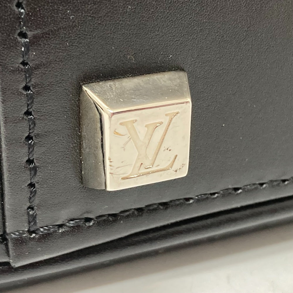 LOUIS VUITTON M92234 Monogram Glace Valisette MM Trunk Handbag in Monogram Glace Leather, Men's, Noir Black