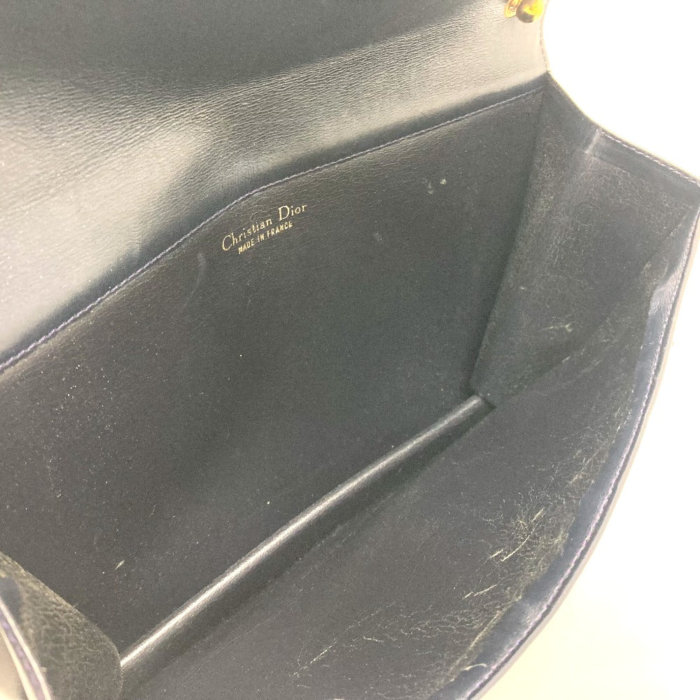 Christian Dior Trotter Vintage Handbag/Shoulder Bag, Leather, Women's, Navy