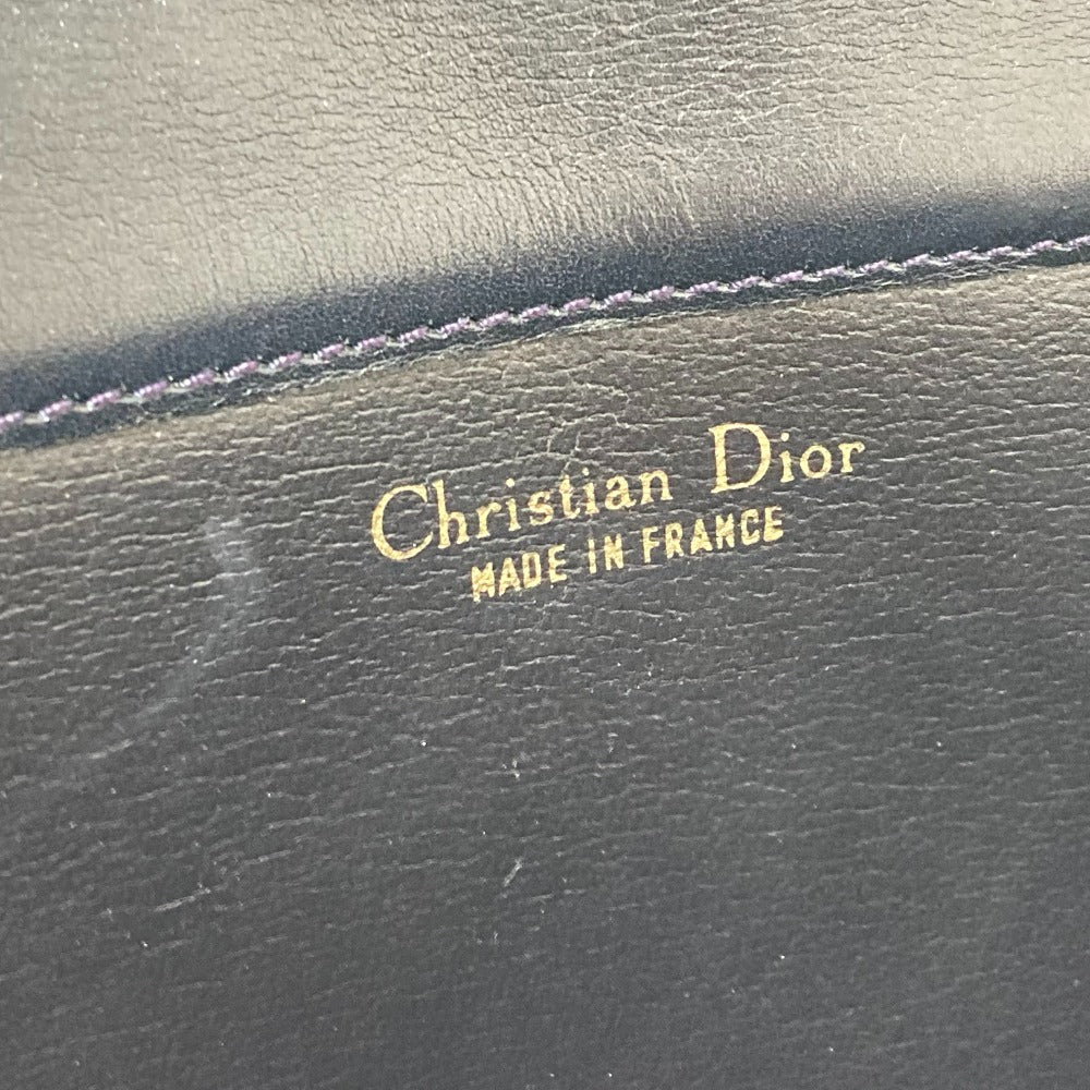 Christian Dior Trotter Vintage Handbag/Shoulder Bag, Leather, Women's, Navy