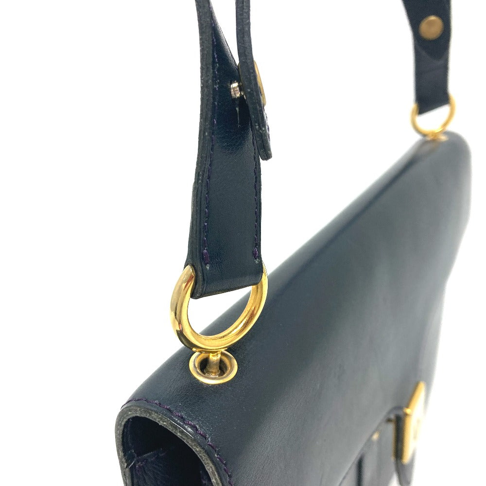 Christian Dior Trotter Vintage Handbag/Shoulder Bag, Leather, Women's, Navy