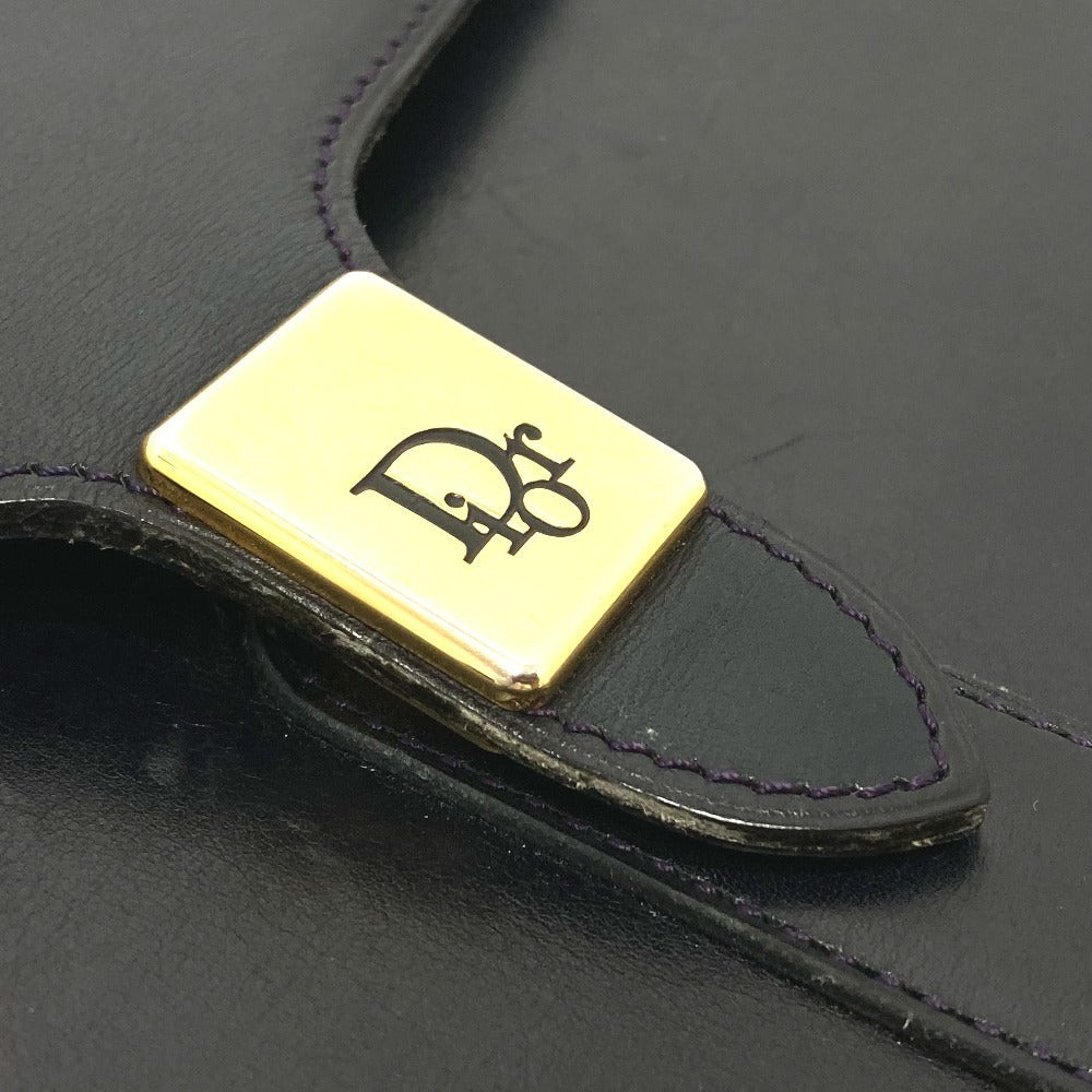Christian Dior Trotter Vintage Handbag/Shoulder Bag, Leather, Women's, Navy