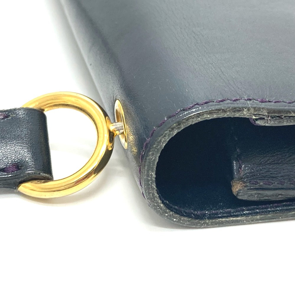 Christian Dior Trotter Vintage Handbag/Shoulder Bag, Leather, Women's, Navy