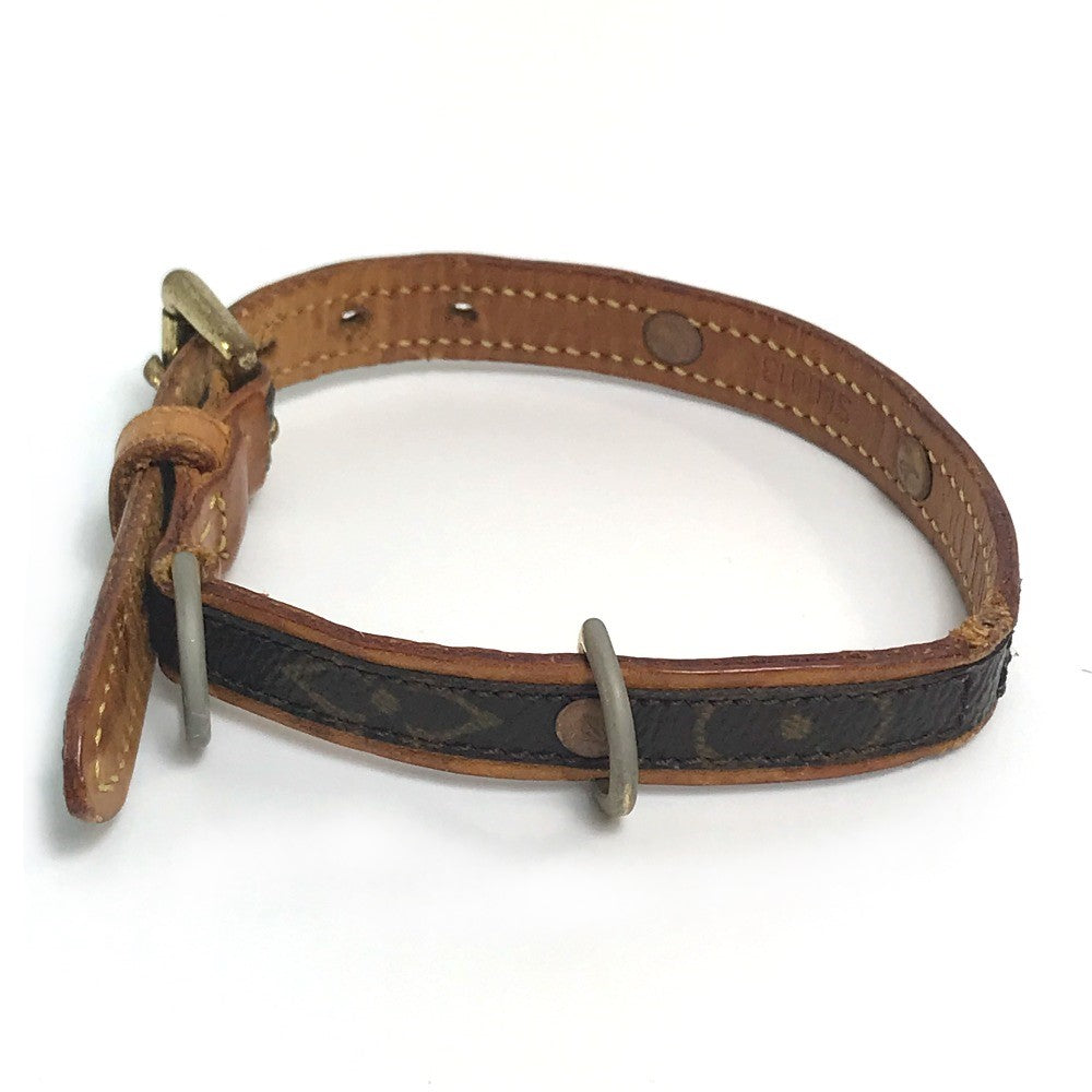 LOUIS VUITTON M58072-M58056 Monogram Collier Baxter/Less Baxter MM Collar for Small Dogs, Monogram Canvas, Unisex, Brown