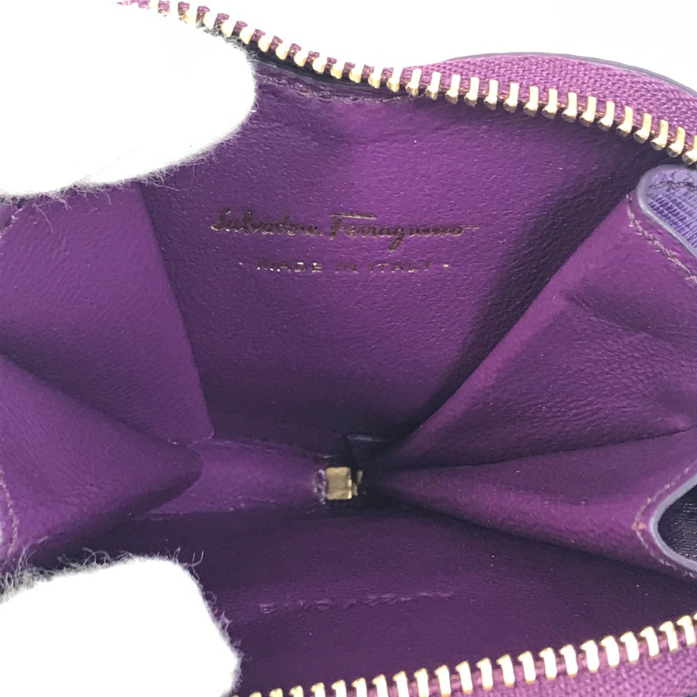 Salvatore Ferragamo AU-22 ガンチーニ ハート 小銭入れ 財布 コインケース レザー レディース パープル系