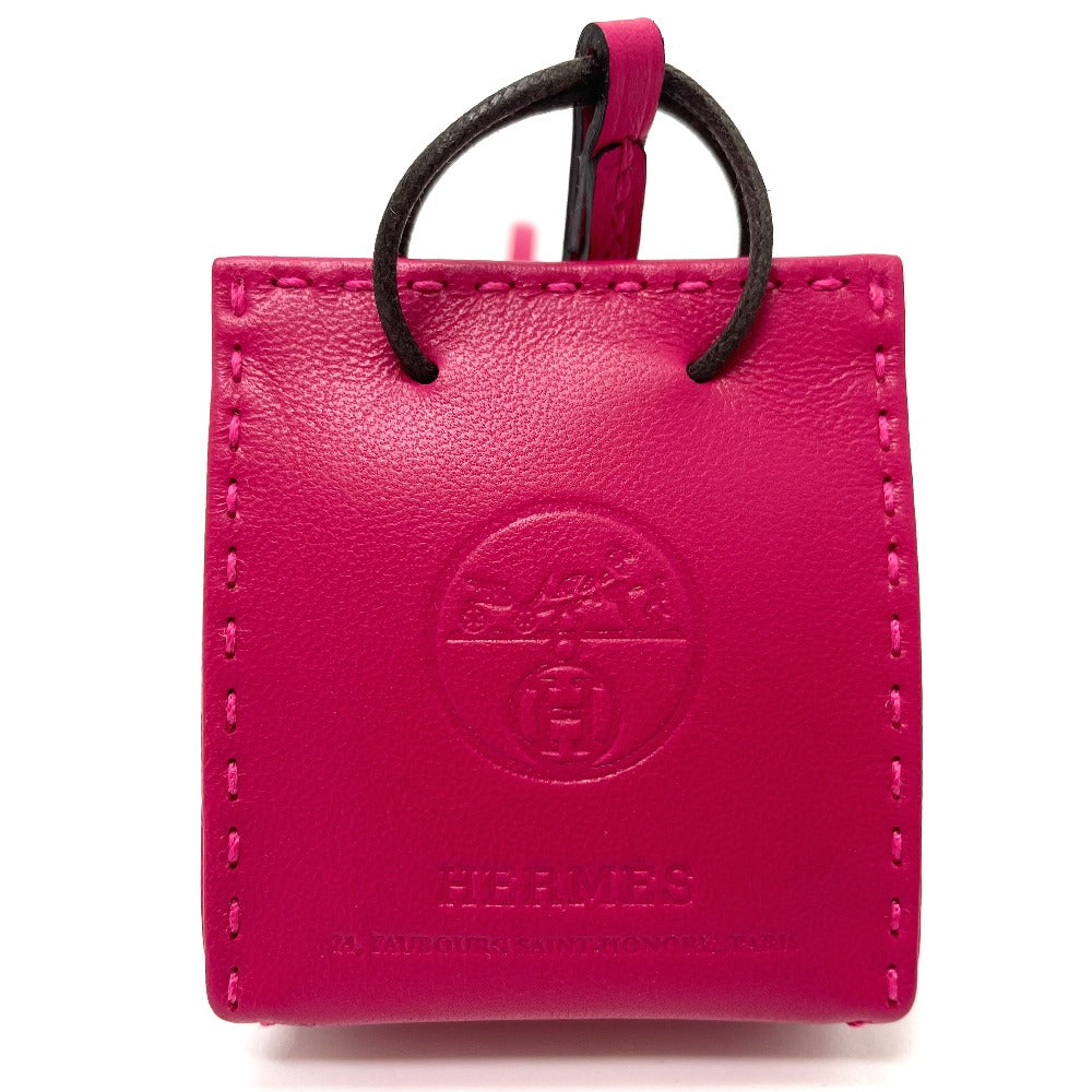 HERMES Shopper Sac Orange Bag Accessory Bag Charm Anjo Miro Women's Rose Mexico