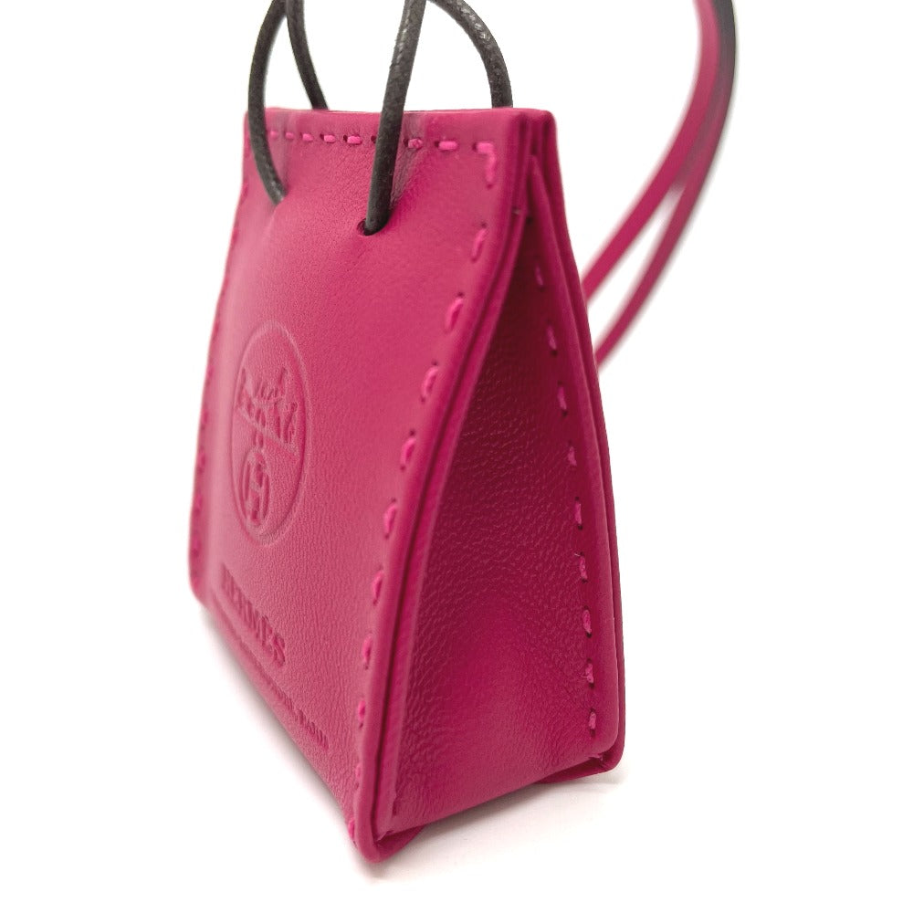 HERMES Shopper Sac Orange Bag Accessory Bag Charm Anjo Miro Women's Rose Mexico