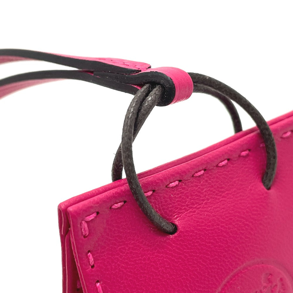 HERMES Shopper Sac Orange Bag Accessory Bag Charm Anjo Miro Women's Rose Mexico