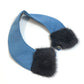 FENDI Attached Collar, Fashion Accessory, Fur, Apparel, Cashmere, Women's, Blue x Gray