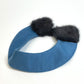 FENDI Attached Collar, Fashion Accessory, Fur, Apparel, Cashmere, Women's, Blue x Gray
