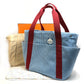 HERMES Panda Passpass Diaper Bag, Bag-in-Bag, Tote Bag, Canvas, Women's, Blue, Blue x Red