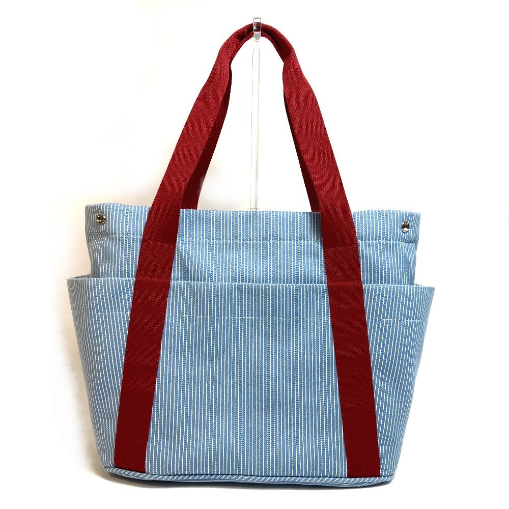 HERMES Panda Passpass Diaper Bag, Bag-in-Bag, Tote Bag, Canvas, Women's, Blue, Blue x Red