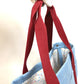 HERMES Panda Passpass Diaper Bag, Bag-in-Bag, Tote Bag, Canvas, Women's, Blue, Blue x Red