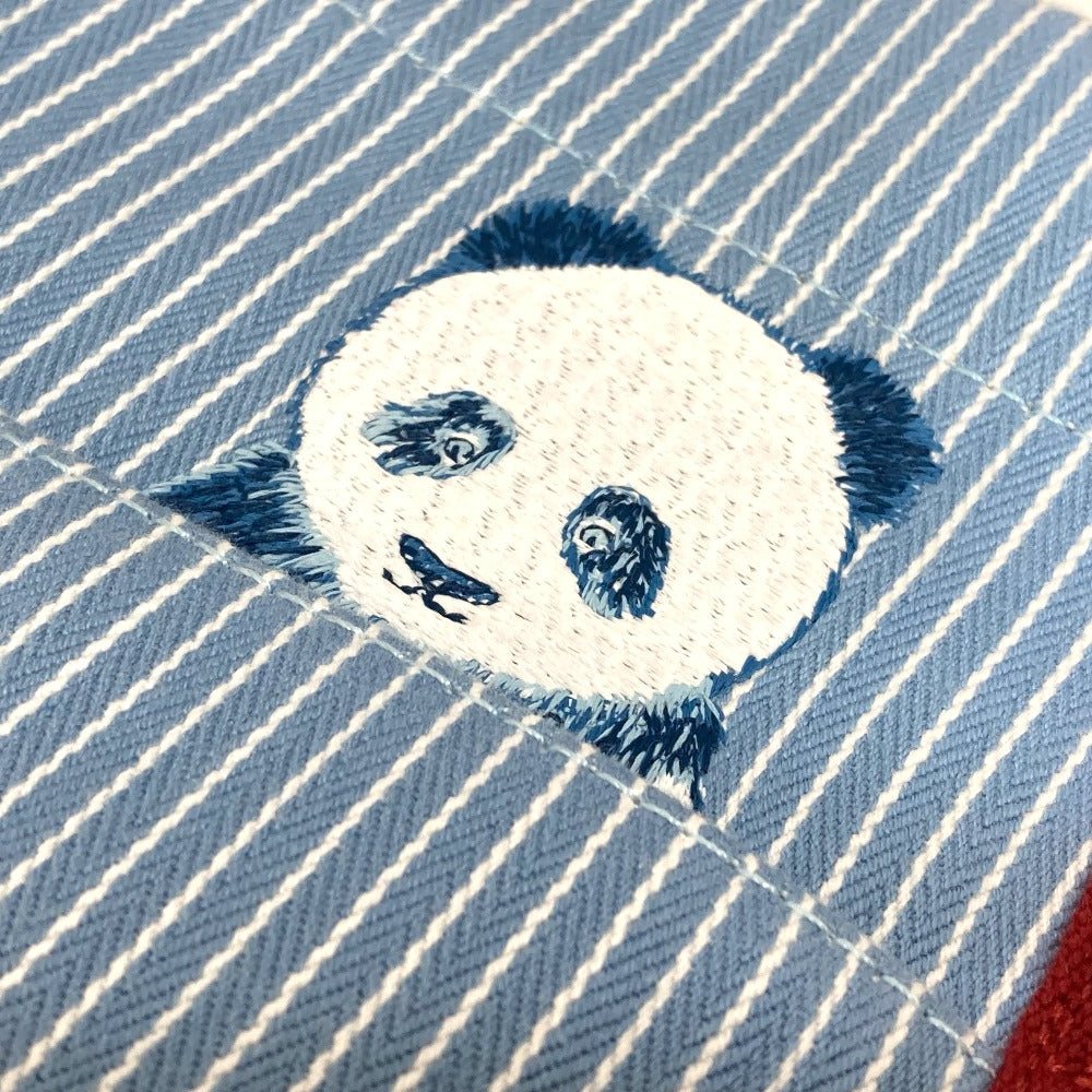HERMES Panda Passpass Diaper Bag, Bag-in-Bag, Tote Bag, Canvas, Women's, Blue, Blue x Red