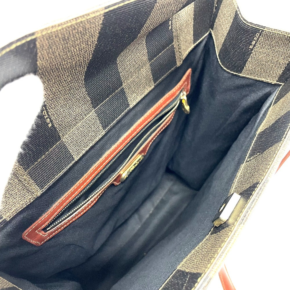 FENDI Pecan FF Logo Tote Bag, Shoulder Bag, PVC/Leather, Women's, Brown
