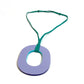 HERMES Issum Pigment GM Wood Pendant Necklace, Lacquer, Women's, Curacao/Palm/Blue, Green and Purple