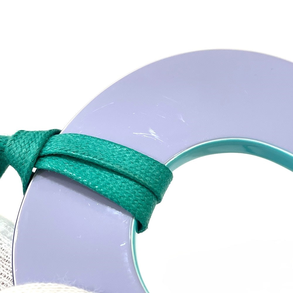 HERMES Issum Pigment GM Wood Pendant Necklace, Lacquer, Women's, Curacao/Palm/Blue, Green and Purple