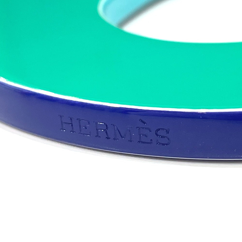 HERMES Issum Pigment GM Wood Pendant Necklace, Lacquer, Women's, Curacao/Palm/Blue, Green and Purple