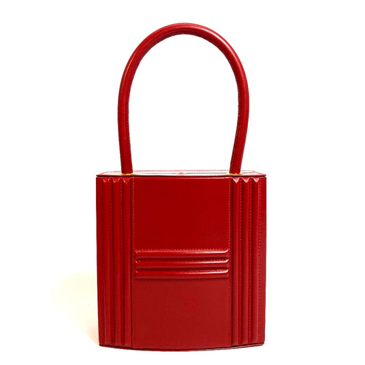 HERMES Cadena Kelly Handbag in Box Calf Leather, Women's, Rouge vif Red