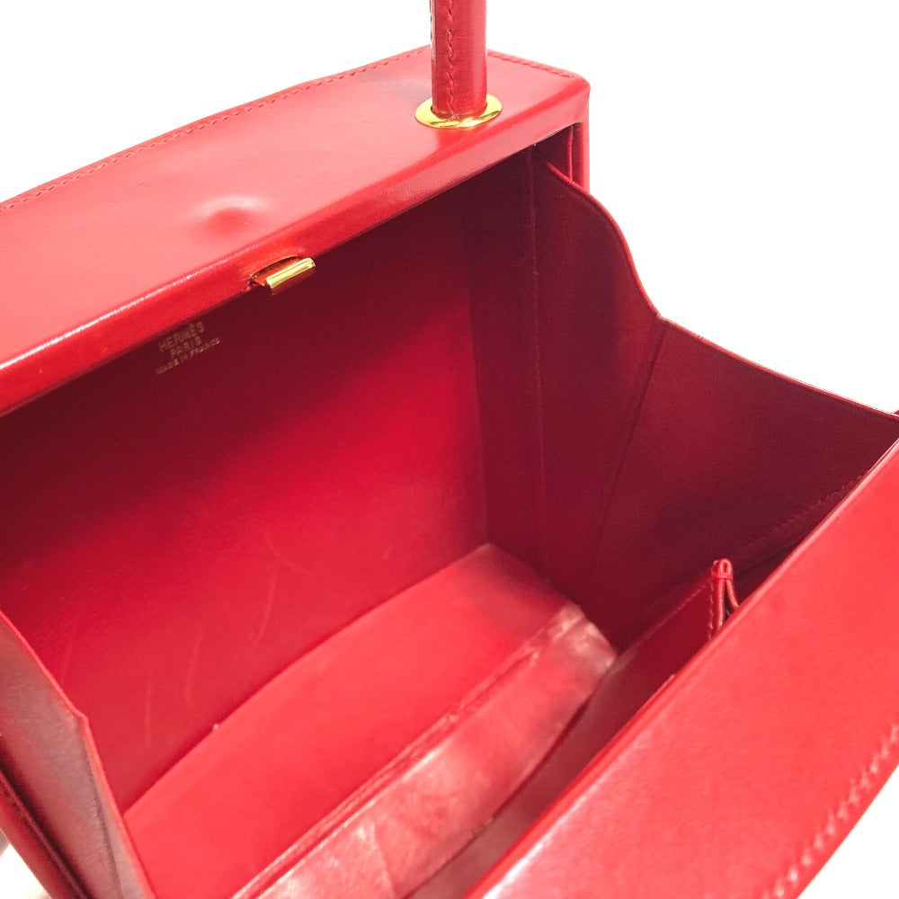 HERMES Cadena Kelly Handbag in Box Calf Leather, Women's, Rouge vif Red