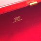 HERMES Cadena Kelly Handbag in Box Calf Leather, Women's, Rouge vif Red