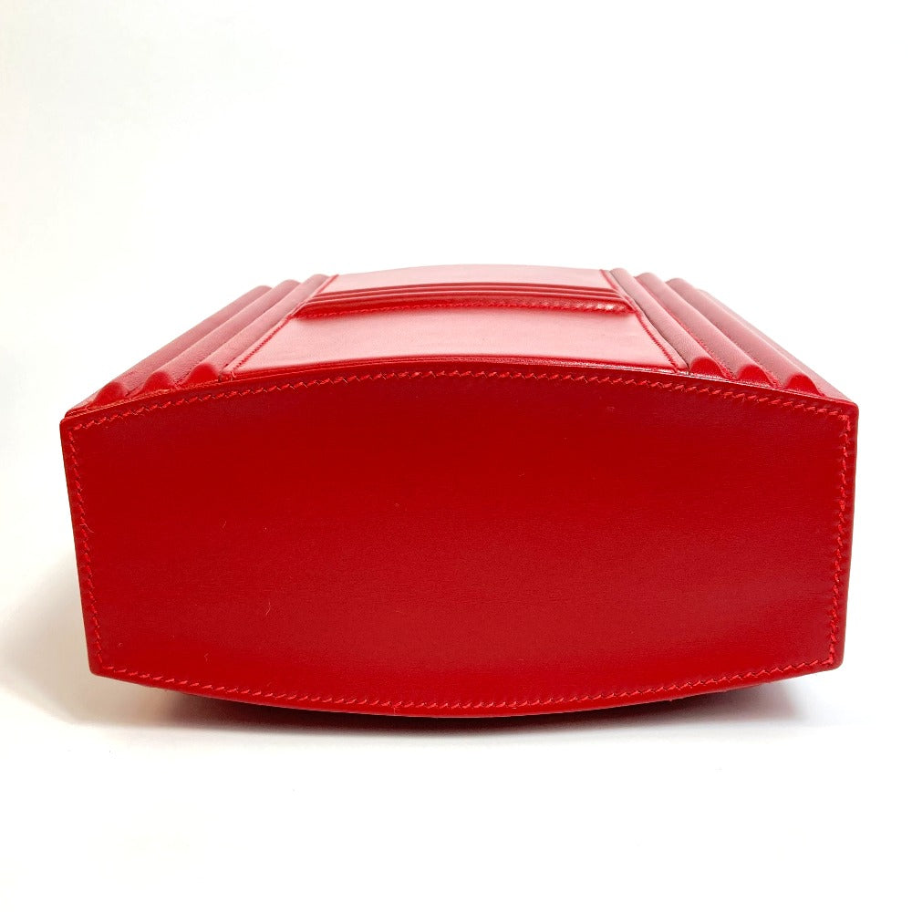 HERMES Cadena Kelly Handbag in Box Calf Leather, Women's, Rouge vif Red