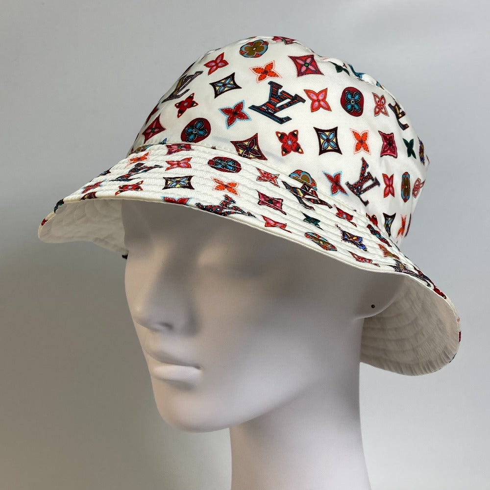 LOUIS VUITTON M76718 Monogram Bob Lovely Glam Hat, Headwear, Nylon, Unisex, White x Multicolor