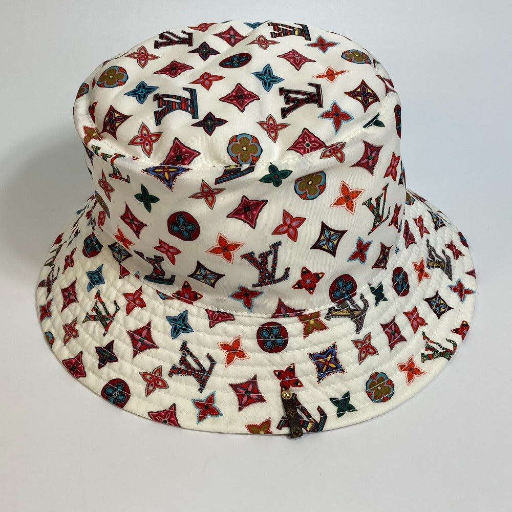 LOUIS VUITTON M76718 Monogram Bob Lovely Glam Hat, Headwear, Nylon, Unisex, White x Multicolor