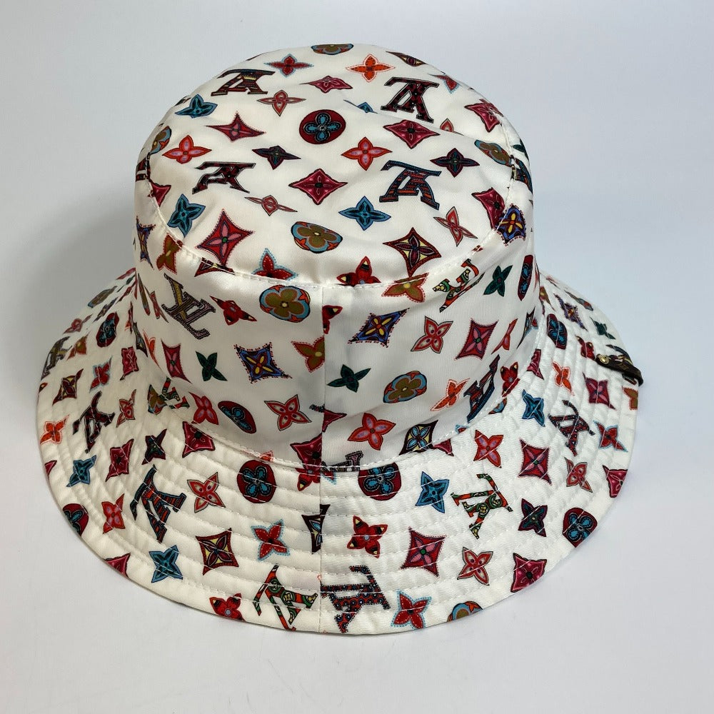 LOUIS VUITTON M76718 Monogram Bob Lovely Glam Hat, Headwear, Nylon, Unisex, White x Multicolor